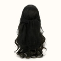 Elegante pañuelo de encaje negro con bordado fino y un diseño floral semitransparente - 135*45cm / Negro (SJJ114-01)