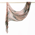 Detail of lightweight printed floral headscarf with pink and grey abstract patterns - 180cm x 70cm / Pink Grey Green Abstract Brush Strokes (YW416-1#)