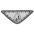Lourdes κεντημένο λευκό δαντελένιο πέπλο mantilla με μαύρα φλοράλ σχέδια - 115*50cm / Λευκό Στυλ Δαντέλας Λούρδης (SJJ098-1#)