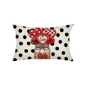 Federa per cuscino lombare rettangolare con cuori e sfondo a pois per San Valentino - Stile Barattolo di Cuori (JYZ028-5) / Rettangolare