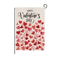 Bandiera da giardino per San Valentino con cuori e supporto in metallo nero - Viti a Cuore (HYQ079-1)