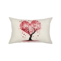 Rechteckiger Kissenbezug aus Leinen mit rosa Herzbaum für Sofa-Dekoration - 30*50cm / Rosa Herzbaum-Stil (JYZ029-1)