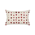 Funda de cojín lumbar rectangular con estampados de corazones en tela de lino crema - Estilo Lumbar / 30*50cm (Sin Relleno) / Corazones Densos Beige