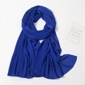 Royal blue chiffon hijab scarf with lightweight texture and elegant drape for women - Royal Blue Lightweight Style (YW072-06#)