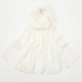 Vue détaillée de la broderie de rose sur le tissu en mousseline blanche semi-transparente - 2# Blanc