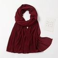 Lightweight wine red chiffon bubble scarf for women with elegant drape and texture - Wine Red Lightweight Style (YW072-25#)
