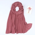 Elegant dusty pink chiffon hijab scarf with delicate vertical wrinkle texture - Dusty Rose Fine Texture Style (YW072-26#)