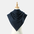 Detail of dark blue chiffon square scarf with sparkling silver rhinestones on a mannequin - Navy Blue