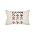 Housse de coussin lombaire Saint-Valentin avec motifs de cœurs et texte romantique - 30*50cm / Style Phrases Coeurs Colorés (JYZ029-7)