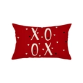 Red lumbar pillow cover with XOXO text and heart print for Valentine's Day decor - XOXO Red Design (JYZ027-5)