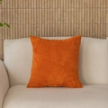 Orange corduroy square pillow cover with geometric windmill patchwork pattern for sofa - 40*40cm / Single Pillowcase / Vibrant Orange