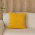 Ginger yellow corduroy pillowcase with geometric patchwork on a modern sofa - 40*40cm / Single Pillowcase / Ginger Yellow