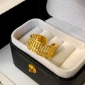 Luxuriöser vergoldeter Abakus-Ring mit mattem und poliertem Finish in schwarzer Box - Abakus-Themen-Stil (C-410)