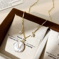 Baroque freshwater pearl pendant necklace on gold chain in a luxury velvet jewelry box - Baroque Freshwater Pearl Necklace (B-80)