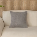 Gray corduroy decorative square throw pillow cover with a textured patchwork windmill pattern - Space Gray
