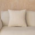 Federa quadrata bianco crema con trama in maglia popcorn per arredare il divano - 40*40cm (Solo fodera) / Crema