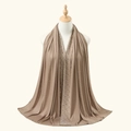 Elegante kaki hijab voor dames met sprankelende strassteentjes op modal stof - Khaki (3#)