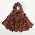 Sciarpa lunga in viscosa tie-dye rosso ruggine e marrone con trama artistica unica - Tie-Dye Rosso Ruggine (4#)