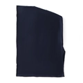 Dettaglio del foulard in cotone mercerizzato blu navy con cuciture fini e trama del tessuto - Blu navy