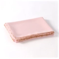 Light pink chiffon headscarf with intricate gold beaded trim and minimalist L-shaped design - Gold Beaded Edge / 180cm / Pink