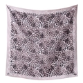 Elegante pañuelo cuadrado de poliéster con estampado de leopardo y borde floral decorativo - 110*110cm / Estampado de Leopardo Marrón Rosado (33#)