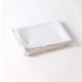 White lightweight chiffon hijab with elegant gold bead trimming for women - Gold Beaded Edge / 180cm / White