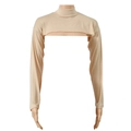 Flesh-colored high neck sun protection shrug with long sleeves in mercerized cotton - 140*20cm / Tops / 4# Beige
