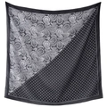 Elegante zwart-witte vierkante sjaal met paisley- en polkadot-patroonontwerp. - 110*110cm / Stijl 1
