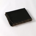 Elegant black chiffon hijab with luxurious gold beaded fringe for women's fashion - Gold Beaded Edge / 180cm / Black
