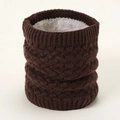 Donkerbruine gebreide snood met dikke fleecevoering voor winterse warmte - koffiekleur