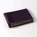 Deep purple chiffon hijab with decorative golden bead trim along the edges for women - Gold Beaded Edge / 180cm / Deep purple