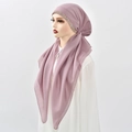 Ethnic style light purple hijab turban for women with sparkling sequin bead details - Dusty Purple (8#)