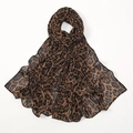 Sciarpa leggera in chiffon con stampa leopardata e motivo animalier marrone - Leopardo Marrone Scuro (1#)