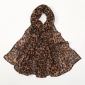 Sciarpa lunga in chiffon con stampa leopardata classica, morbida e traspirante - Leopardo Marrone Chiaro (3#)