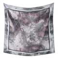 Elegante pañuelo cuadrado de poliéster para mujer con estampado paisley en gris y lila - 110*110cm / 5#