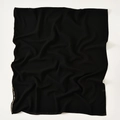 Detail of black chiffon scarf with elegant gold bead fringe and lightweight texture - Black