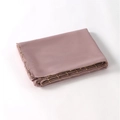 Dusty pink chiffon hijab with elegant gold beaded chain edge detailing - Gold Beaded Edge / 180cm / Leather Purple