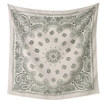 Elegante pañuelo cuadrado de poliéster con estampado paisley vintage en blanco roto - 110*110cm / 9#