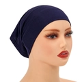 Σκούρο μπλε βαμβακερό hijab underscarf με φαρδιά ελαστική ταινία για γυναίκες - Ναυτικό μπλε