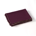 Deep purple chiffon hijab with golden beaded trim displayed in a folded layout - Gold Beaded Edge / 180cm / Fuschia