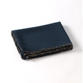 Navy blue chiffon hijab scarf with elegant golden beaded trim for women - Gold Beaded Edge / 180cm / Navy Blue