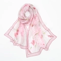 Sciarpa lunga in chiffon con stampa floreale rosa e motivi di rose per donna estiva - 160x50cm / Rosa (XQ512-1#)