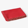 Elegant red chiffon hijab wrap with gold beaded chain trim, minimalist plain scarf - Gold Beaded Edge / 180cm / Red