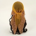 Détail de foulard en dentelle jaune avec broderie de roses roses élégante - 7# Jaune Gingembre