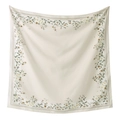 Pañuelo cuadrado beige elegante con borde floral para mujer - 110*110cm / 19#