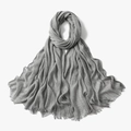 Grauer Plissee Schal für Damen mit leichter Baumwollstruktur und Knitteroptik - 190*80cm / 6# Hellgrau