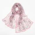 Elegante sciarpa lunga con stampa floreale in morbido chiffon rosa per donna - 160x50cm / Floreale Rosa (XQ515-4#)