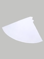 Detailed view of the pure white hemline drape of a Malaysian crystal hemp hijab fabric - White (2#)