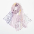 Elegante sciarpa floreale lavanda in chiffon leggero e traslucido con stampa artistica - 160x50cm / Viola (XQ516-4#)