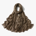 Dunkelbrauner, leichter Falten-Schal mit eleganten Fransen für Damen - 190*80cm / Kaffee